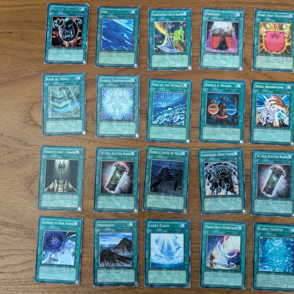 Vintage Yu-Gi-Oh! Spell Card Lot 20 Cards - Classic Magic & Deck Staples YuGiOh